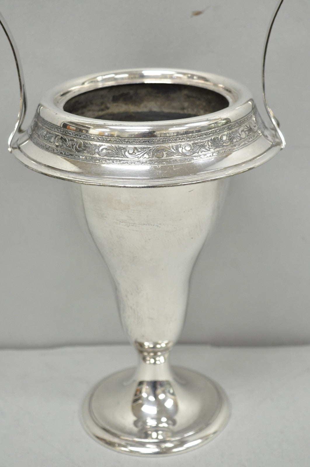 Antique Pairpoint Victorian Silver Plated Fluted Brides Flower Basket Vase