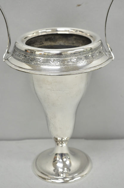 Antique Pairpoint Victorian Silver Plated Fluted Brides Flower Basket Vase