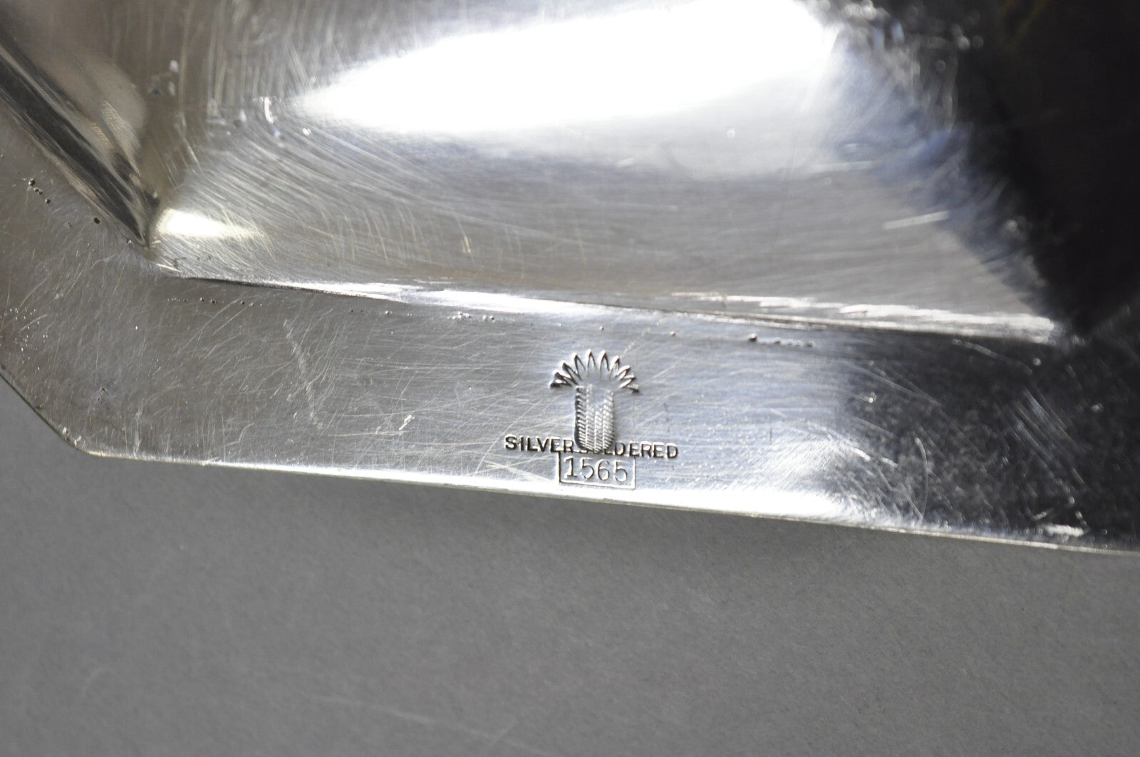 Antique English Edwardian Silver Plated 21" Serving Platter Tray w/ "S" Monogram