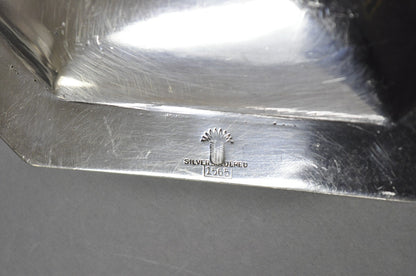 Antique English Edwardian Silver Plated 21" Serving Platter Tray w/ "S" Monogram