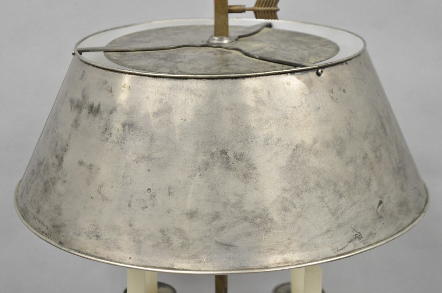 Visual Comfort & Co French Country Antiqued Pewter Bouillotte Tole Table Lamp