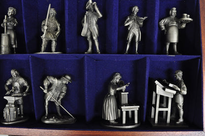 Vintage Franklin Mint 1974 Pewter People of Colonial America Full Figurine Set
