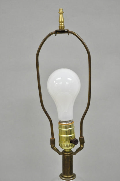 Vintage Chinoiserie Cut Crystal Glass Ginger Jar Brass Oriental Table Lamp