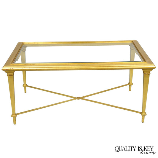 Hickory Chair French Hollywood Regency Gold Rectangular Bristol Coffee Table