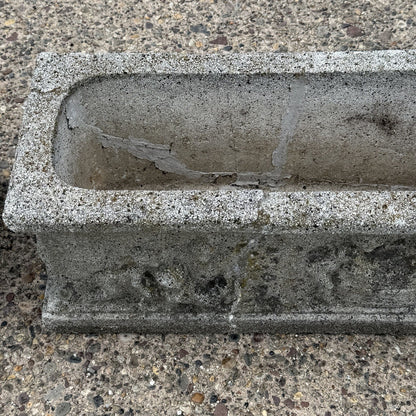 Vintage Neoclassical Style Concrete Cherub 36" Long Garden Planter Pots - a Pair