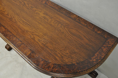 Antique Italian Renaissance Figural Carved Griffin Oak Flip Top Library Table