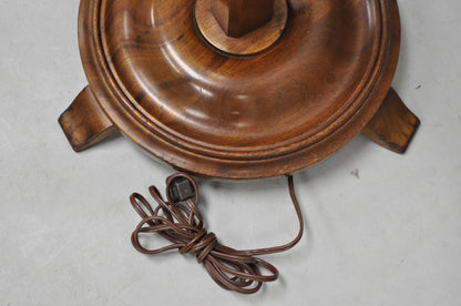 Vintage Frances Elkins Style Colonial Mahogany Ratchet Candlestick Floor Lamp