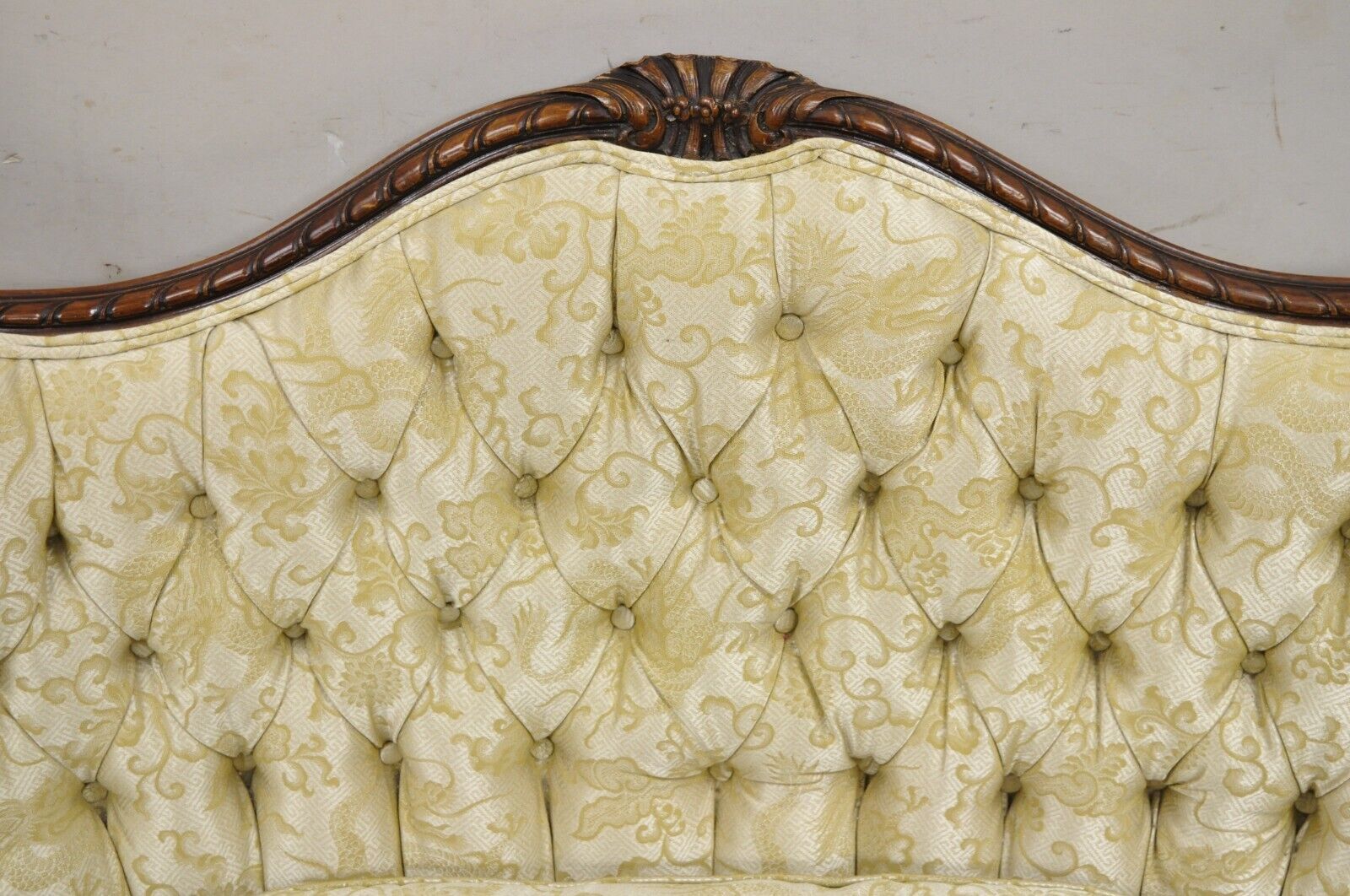 Antique French Louis XV Style Carved Walnut Serpentine Settee Sofa Loveseat