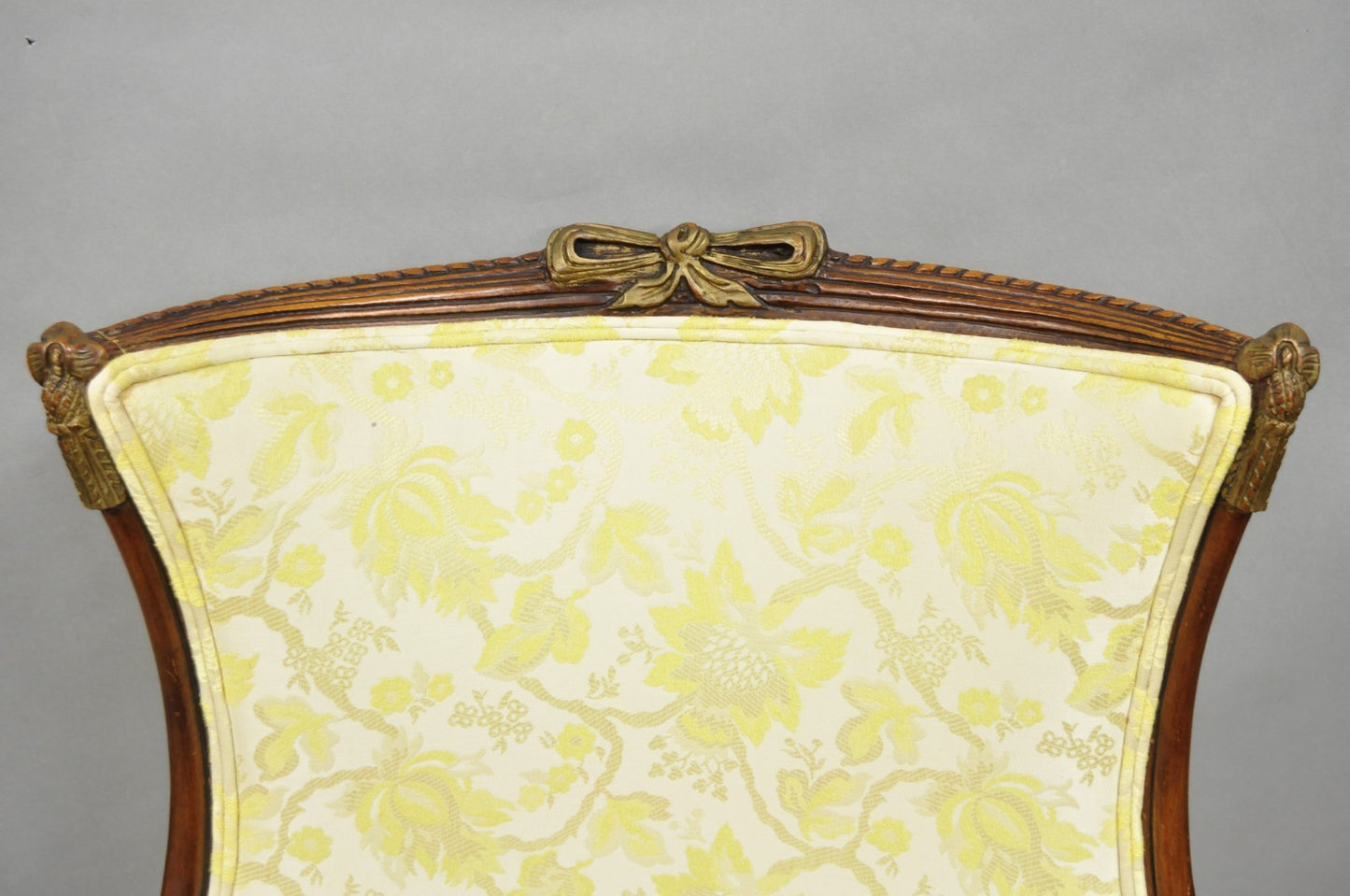 Vintage French Hollywood Regency Carved Mahogany Parlor Lounge Chairs - a Pair