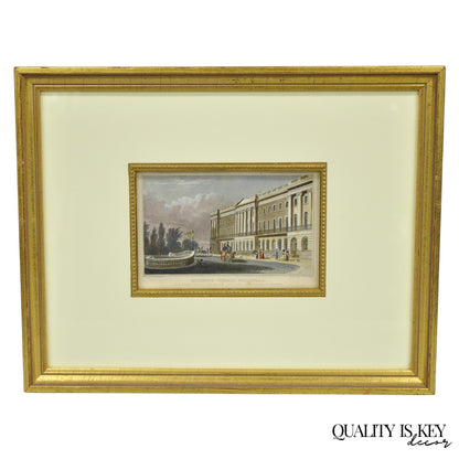 Antique "Richmond Terrace, Whitehall" Color Print by T. Shepherd, M.S Barenger