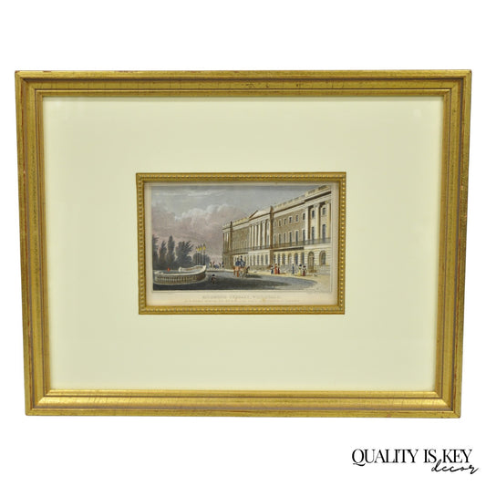 Antique "Richmond Terrace, Whitehall" Color Print by T. Shepherd, M.S Barenger