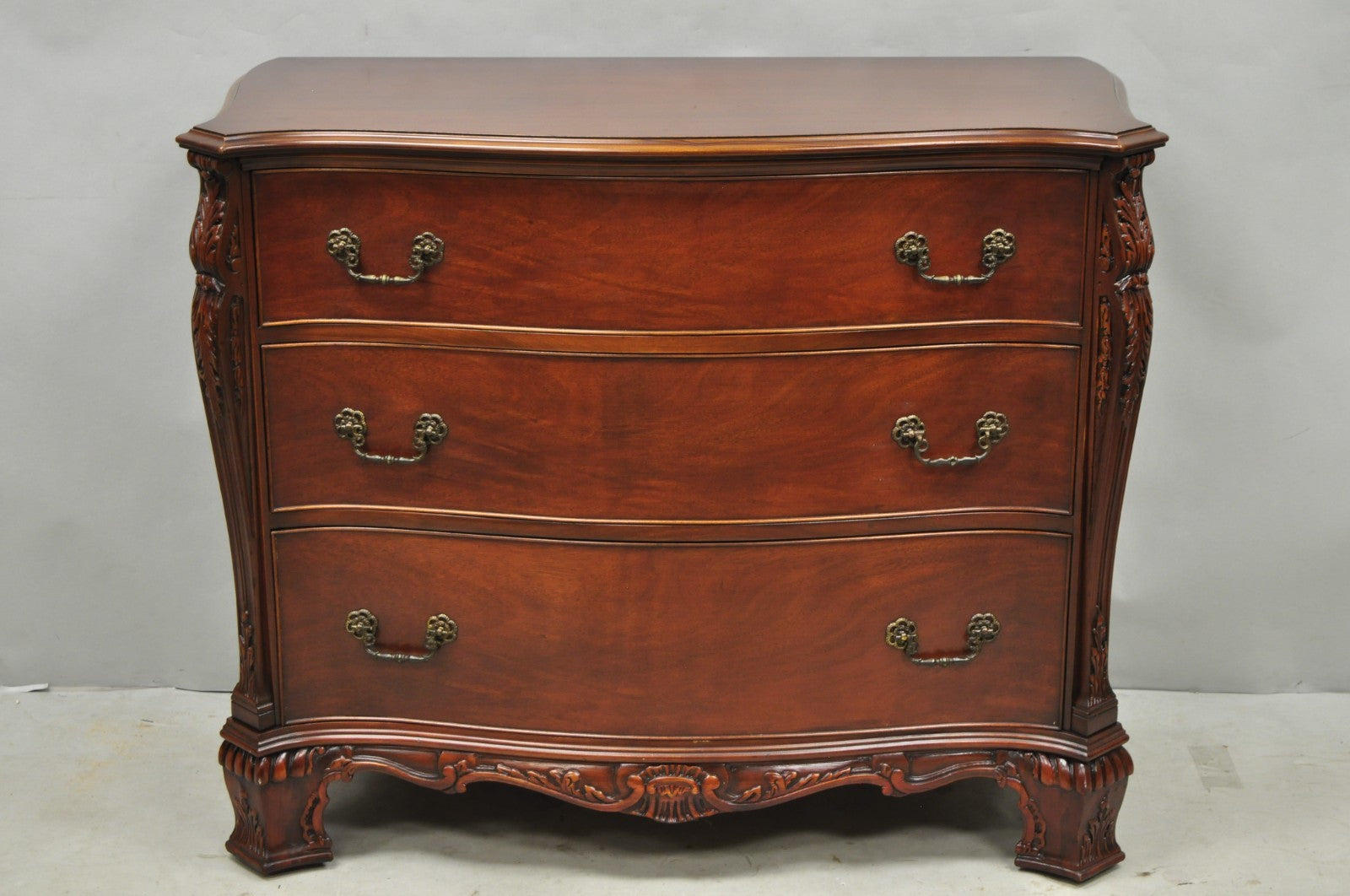 Vintage Georgian Mahogany Bow Front Server Chest Commode Dresser by John Stuart