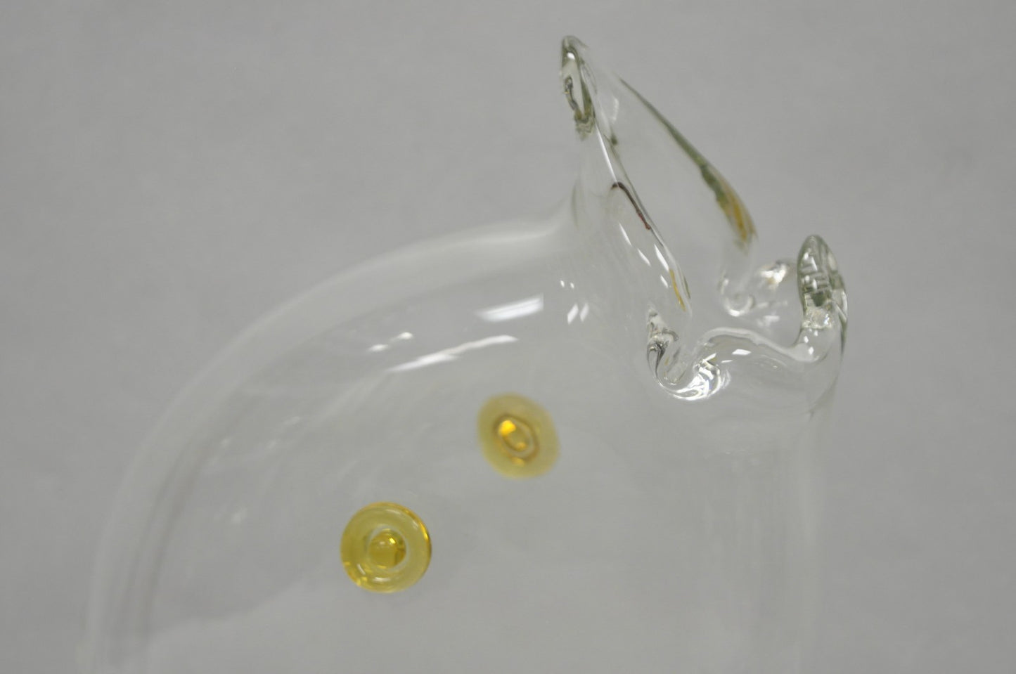 Vintage Mid Century Modern Blenko Style Amber Fin Blown Glass Fish Vase Bowl