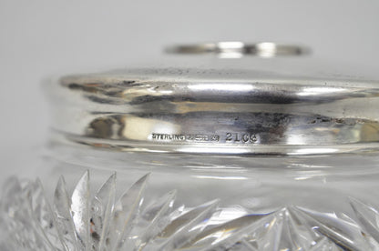 Antique Victorian Sterling Silver Crystal Glass Vanity Hair Receiver "N" Mono