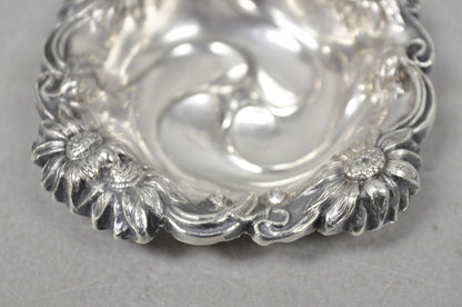 Antique English Art Nouveau Silver Plated Floral Repousse Nut Dish Bowl Set of 8