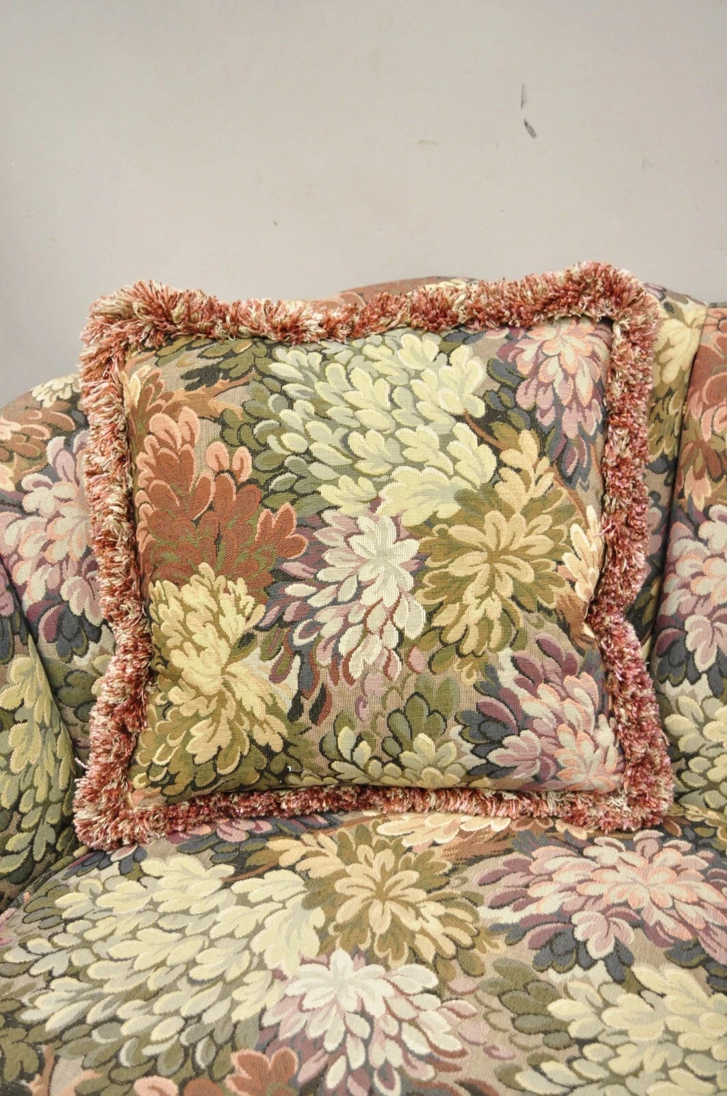 Vintage Floral Print 60" Fully Upholstered Channel Back Loveseat Sofa by Harden