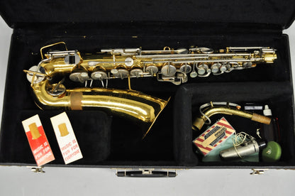 Vintage Bundy Selmer Brass Alto Saxophone in Hard Case w/ Extras