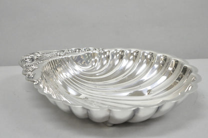 Vintage FB Rogers Silver Plated Large Clam Shell Serving Dish w / Dolphin