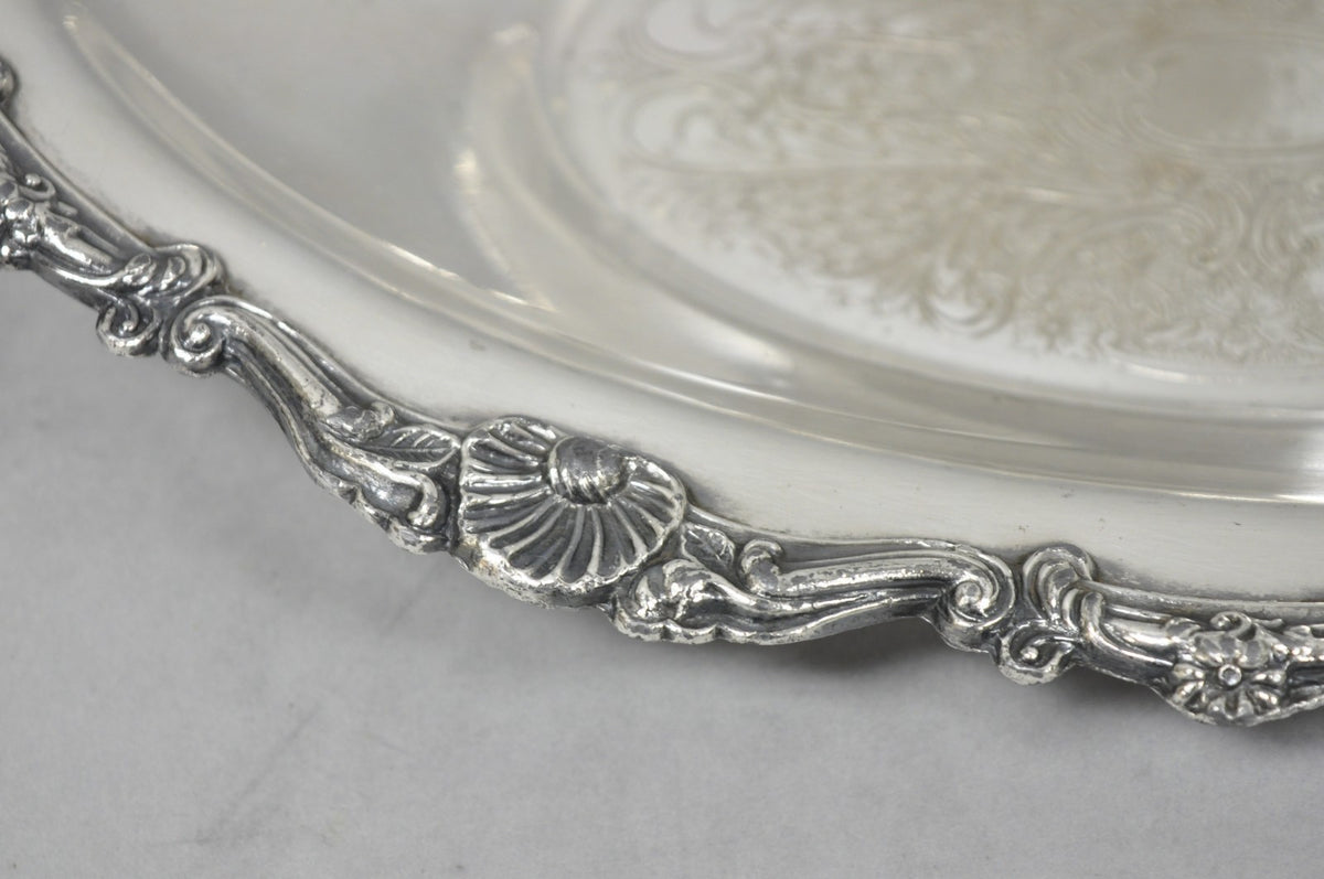 Vintage Victorian Style Silver Plated Oval 13.5" Trinket Serving Dish (B)