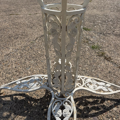 Vintage Russell Woodard Orleans Wrought Iron Pedestal Base Patio Dining Table