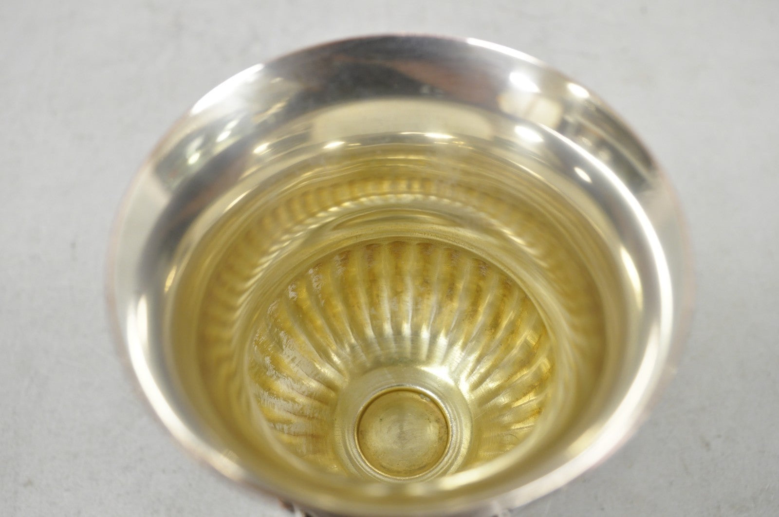 Vintage English Georgian Style Silver Plated Wine Goblet Cup Barware - a Pair