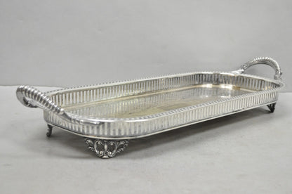 Vintage Amston Victorian Silver Plated Narrow Bar Tray Serving Platter