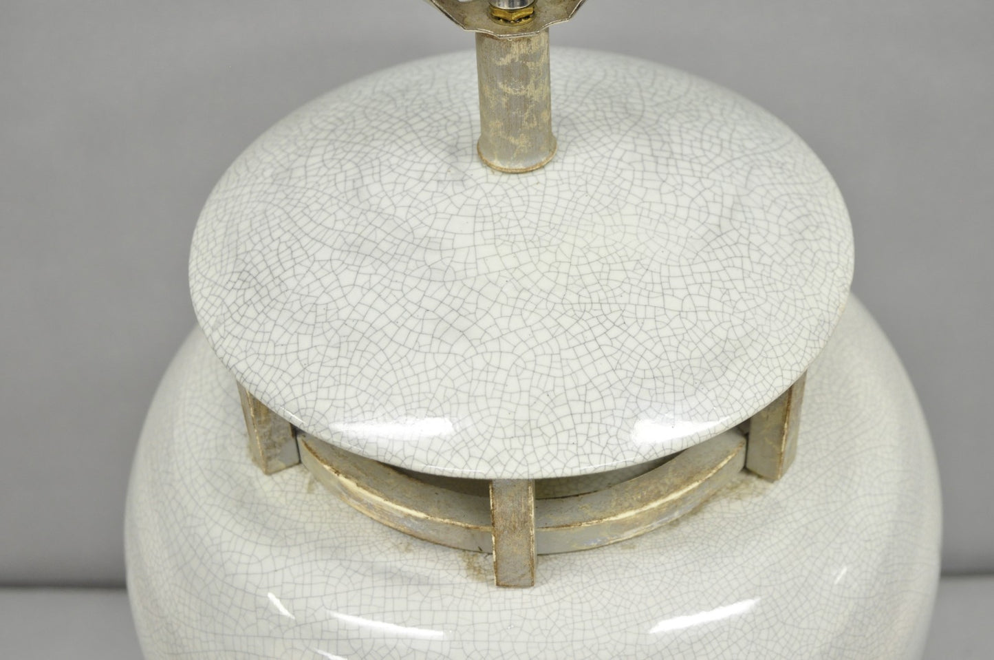 Vintage Contemporary Architectural Ginger Jar Ceramic Porcelain Table Lamp