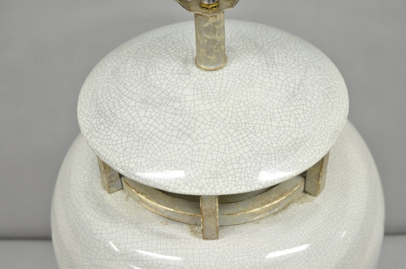 Vintage Contemporary Architectural Ginger Jar Ceramic Porcelain Table Lamp