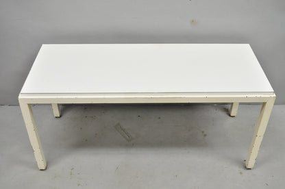 Vintage Mid Century Modern Steel Metal White Laminate Top Coffee Table Bench