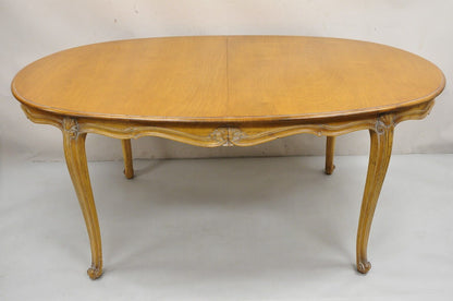 Vintage French Country Louis XV Style Carved Walnut Dining Room Set - 7 Pc Set