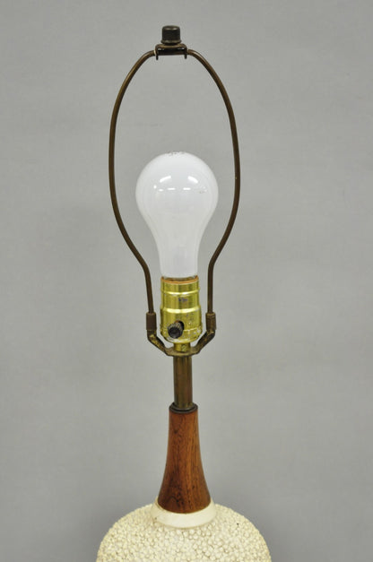Vintage Mid Century Danish Modern FAIP Plaster Ceramic Daisy Flower Table Lamp