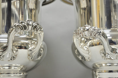 Vintage Leonard Silver Plated Trophy Cup Urn Champagne Chiller Ice Bucket, Pair