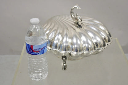 Vintage Eton Dolphin Handle Clam Shell Silver Plated Electrified Serving Warmer