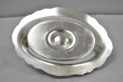 Vintage Victorian Style Silver Plated Gravy Sauce Boat w/ Attached Dish