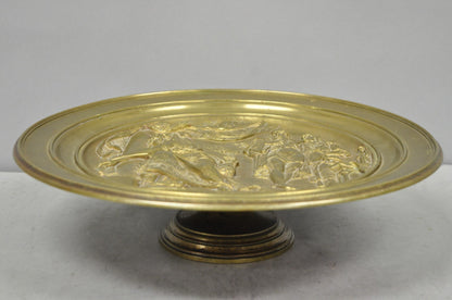 19th C. Emile Louis Picault Macbeth Bronze Relief Pedestal Compote Tazza Dish