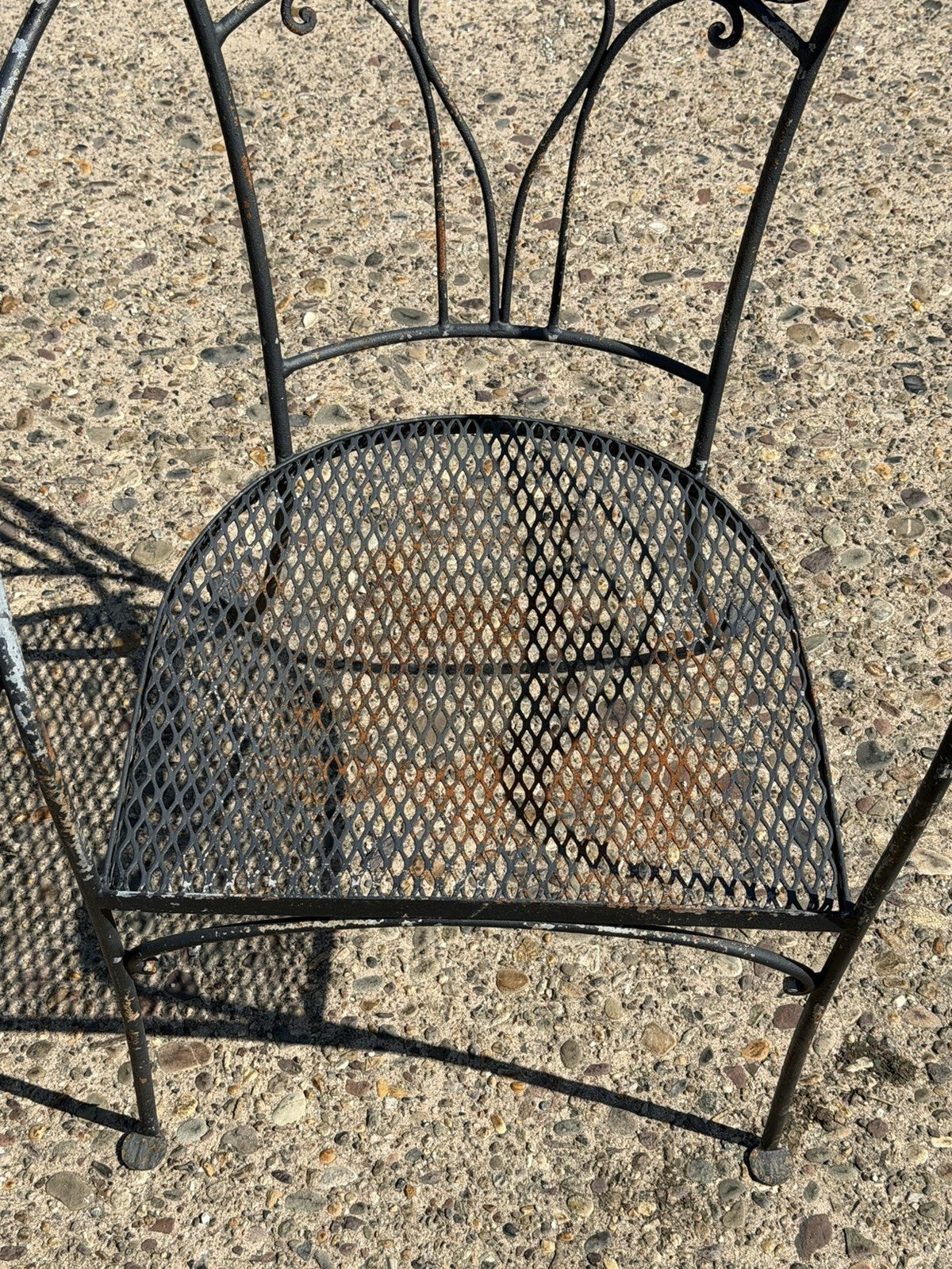 Salterini Style Wrought Iron Garden Patio Arm Chairs by Florentine Craft Studio