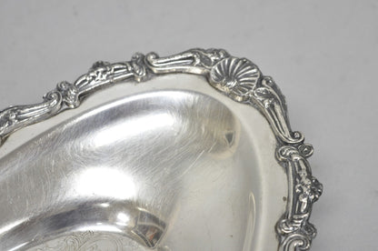 Vintage Victorian Style Silver Plated Oval 13.5" Trinket Serving Dish (C)