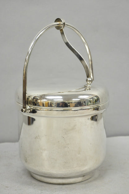 Vintage Art Deco Silver Plated Reticulating Hinge Lidded Bar Ice Bucket
