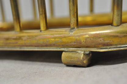 Vintage Gatco Mid Century Modern Solid Brass Spindle Modernist Magazine Rack