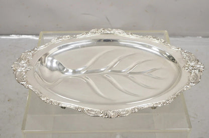 Vintage Baroque by Wallace 259 Silver Plated Meat Cutlery Serving Platter Tray