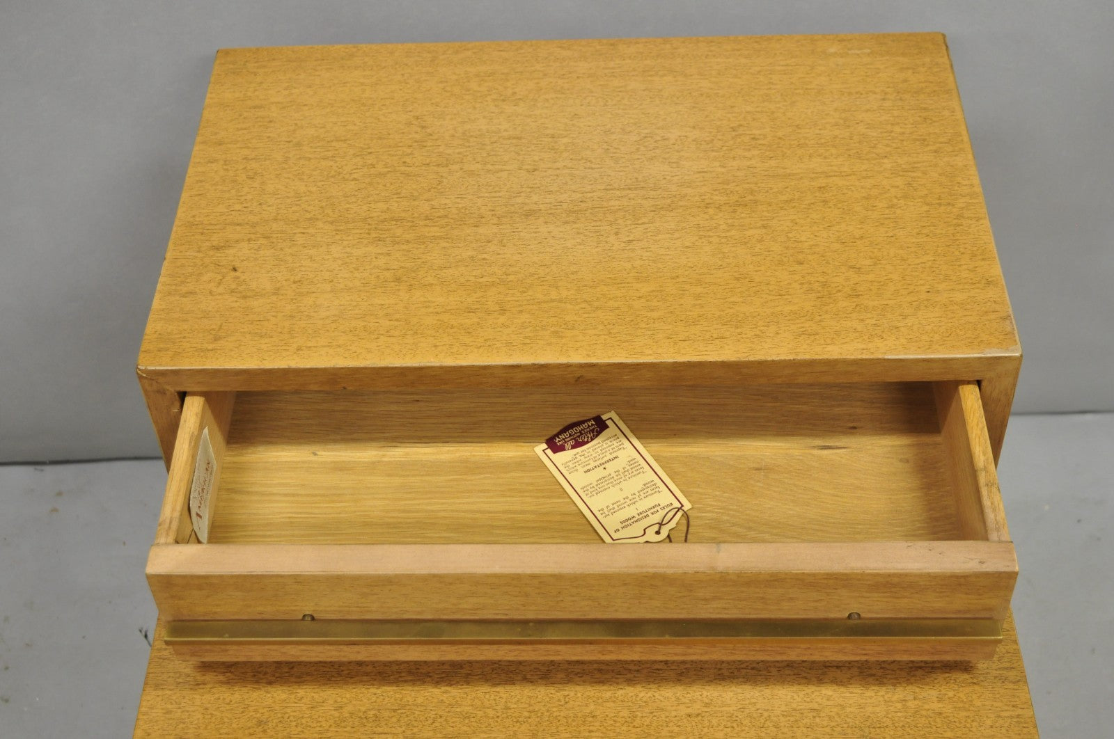 American of Martinsville Blonde Mahogany Mid Century Modern Step Up End Table