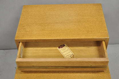 American of Martinsville Blonde Mahogany Mid Century Modern Step Up End Table