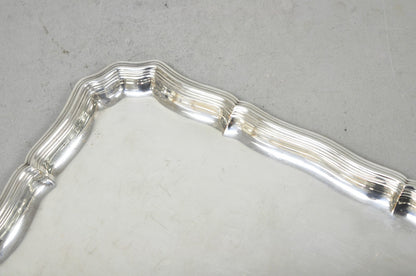 Vintage English Edwardian Silver Plated Scalloped Small Bar Trinket Dish Tray