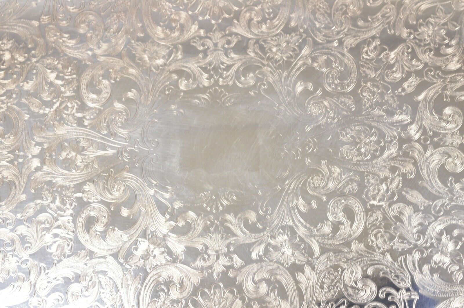 Vintage Leonard Regency Style Silver Plated Ornate Serving Platter Tray