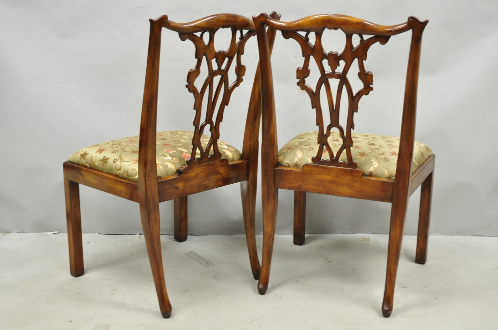Chippendale Style Carved Mahogany Dining Side Chairs attr Theodore Alexander - 4