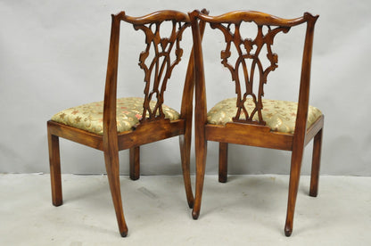 Chippendale Style Carved Mahogany Dining Side Chairs attr Theodore Alexander - 4