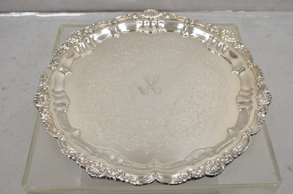 Vintage EPCA Silverplate by Poole 3216 Round Salver Platter Tray - Engraved