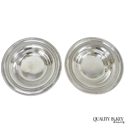 Vintage WM Rogers 835 Silver Plated Round Collection Plate Serving Dish - a Pair