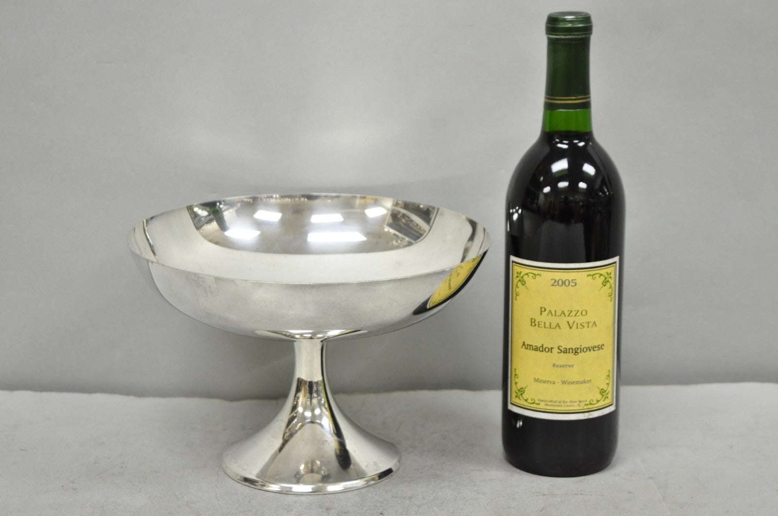 Vintage FB Rogers Mid Century Modern Silver Plated Pedestal Fruit Bowl Compote