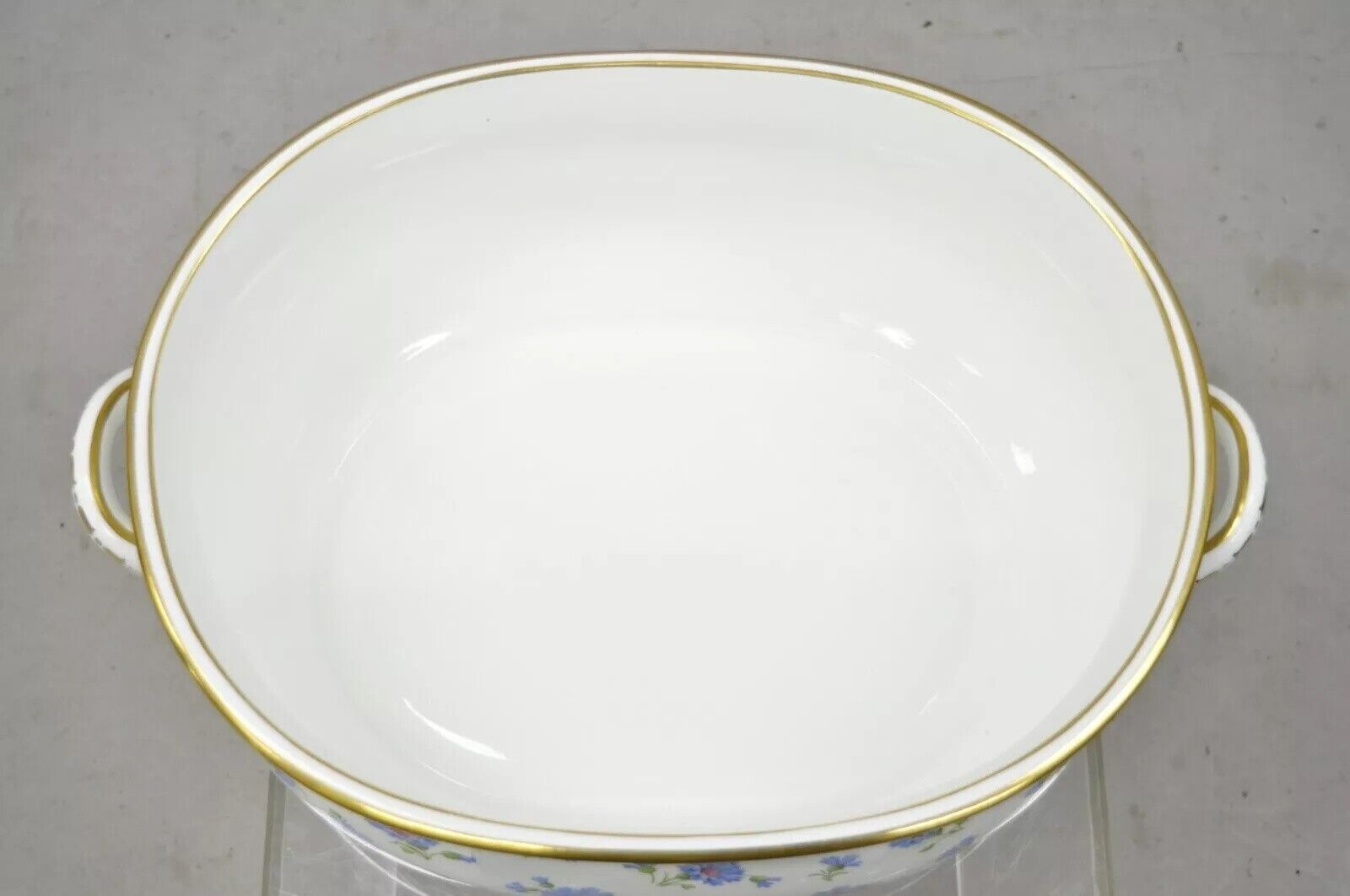 Antique English A.B. Daniell and Son Blue Flower  20" Porcelain Foot Bath Basin